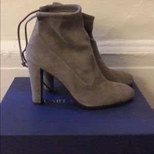 Stuart Weitzman grey suede booties